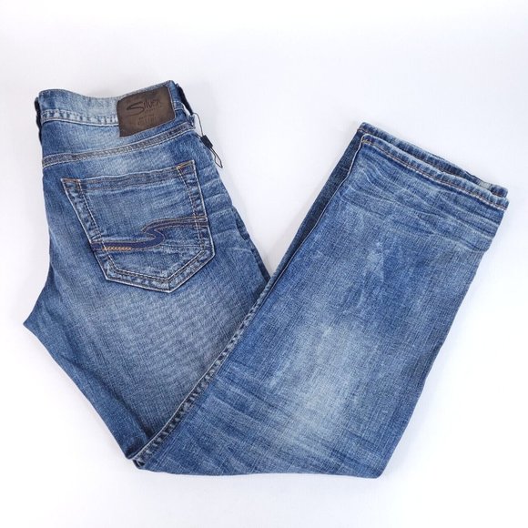 Silver Jeans Other - Silver Jeans Mens 33 x 30 Zac Relaxed Fit Straight Thick Contrast Stitch Denim